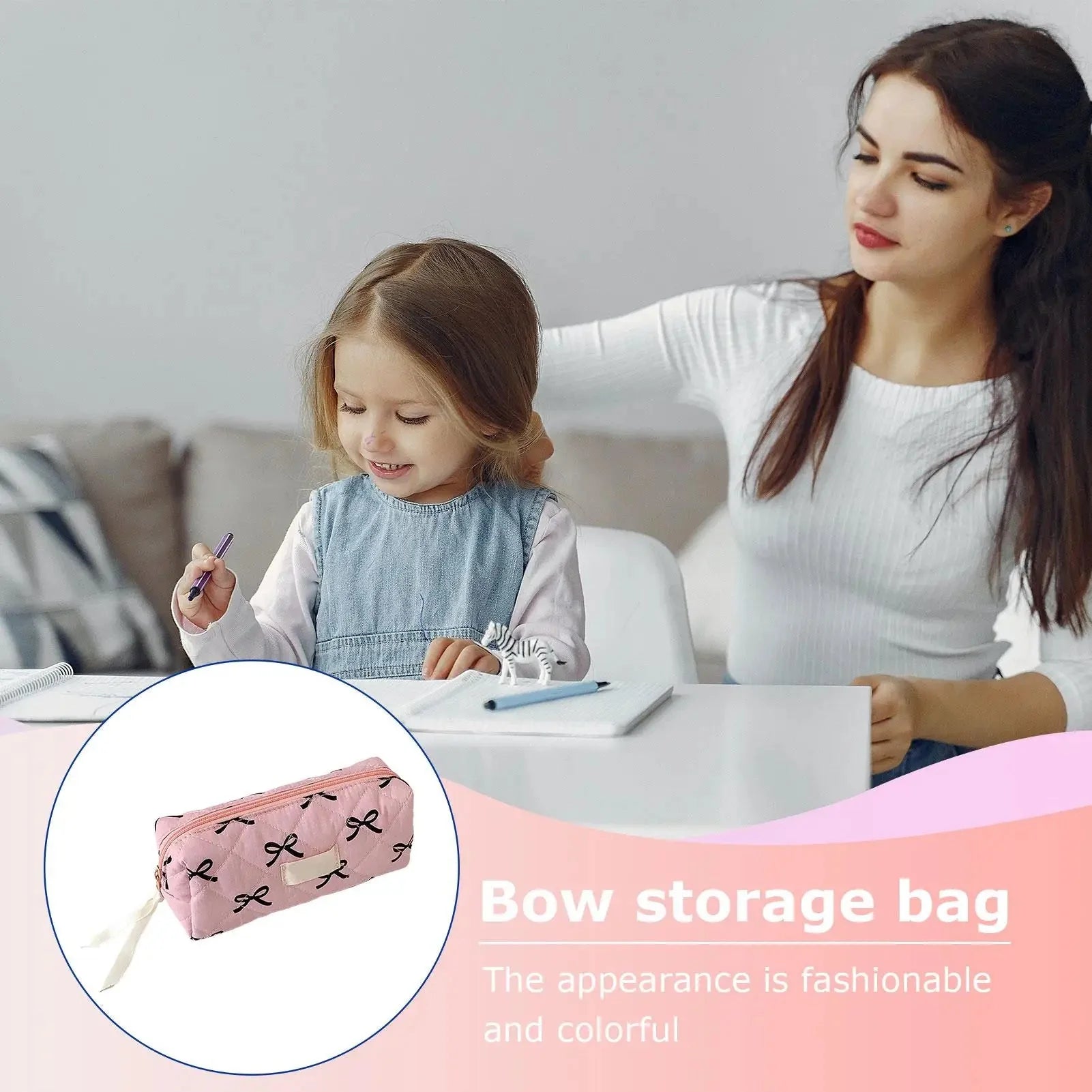 Bow & Bloom Pencil and Makeup Pouch