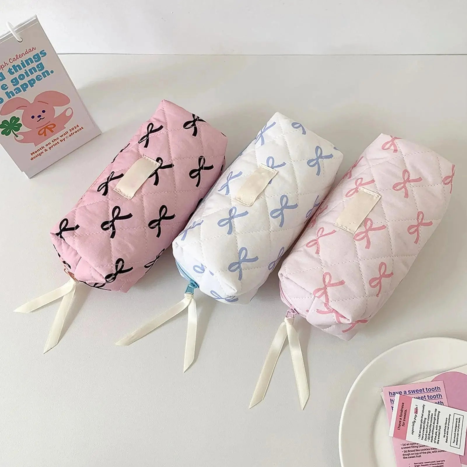Bow & Bloom Pencil and Makeup Pouch