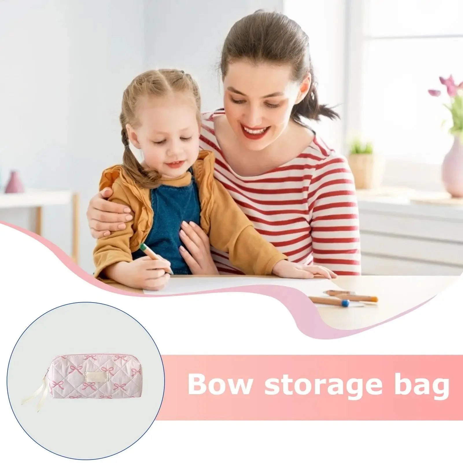Bow & Bloom Pencil and Makeup Pouch