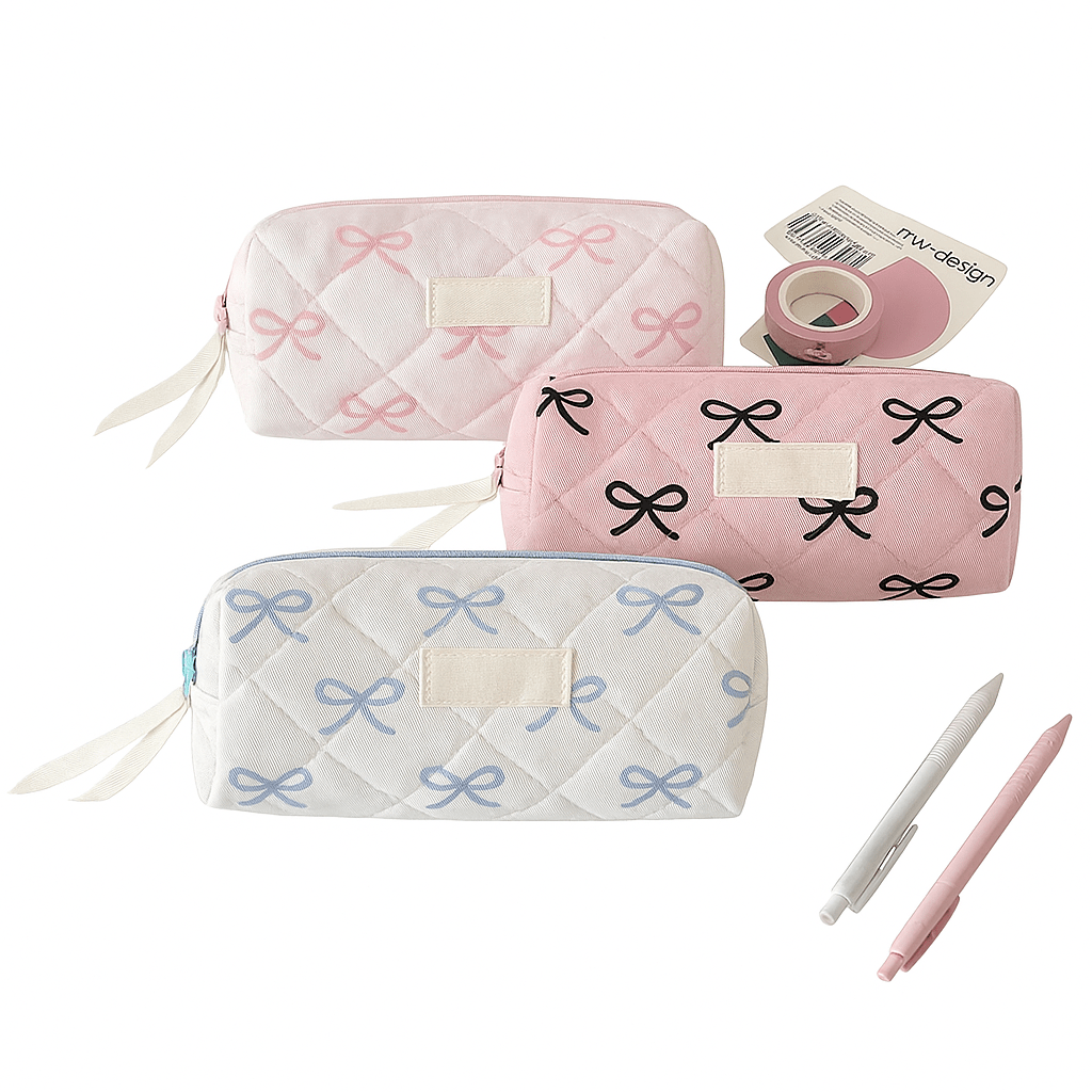 Bow & Bloom Pencil and Makeup Pouch